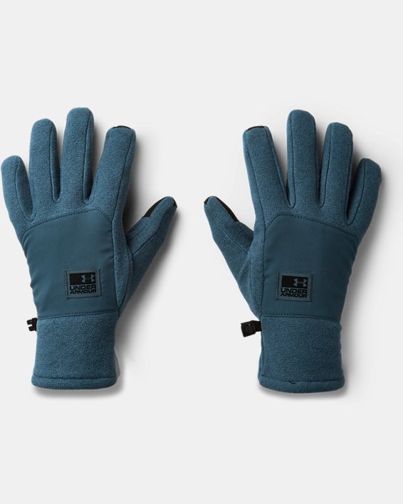 Men's ColdGear® Infrared Fleece Gloves, Blue, pdpMainDesktop image number 0